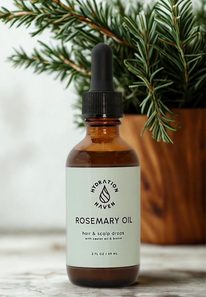 Organic Rosemary hair oil with biotin for thickening and strengthening 